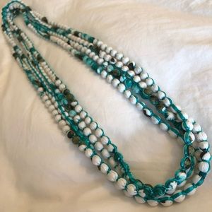 Fabric bead wrap necklace